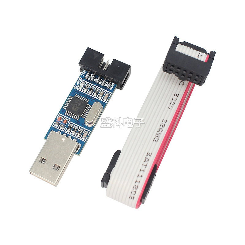 S51 AVR USBASP程式设计器 AVR ISP下载器 USB烧写器带自恢覆保护