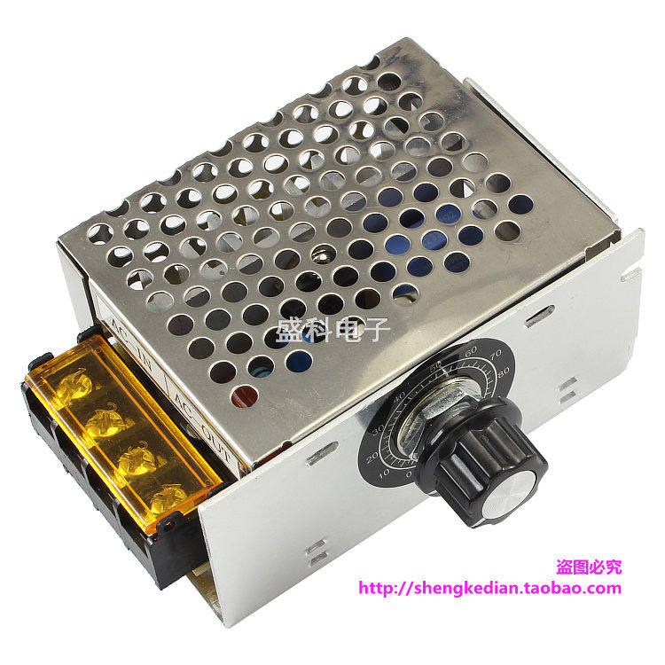 交流电 4000W可控硅调压器 0-220V 20A 调温调光无级0V起调速器