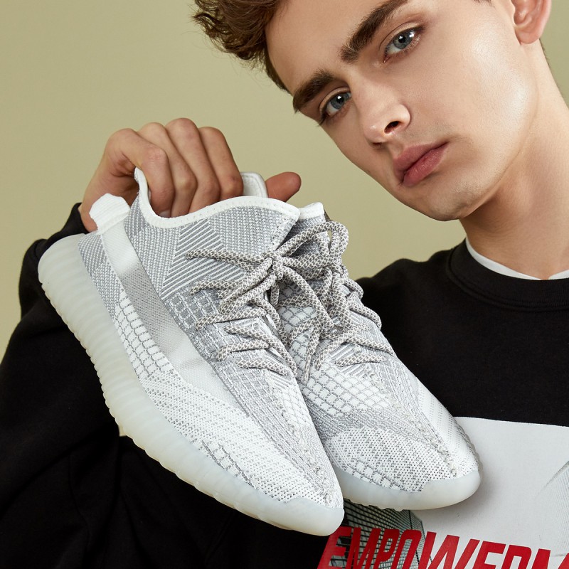 Semir coconut shoes men's flying woven breathable reflective thick bottom mesh men's sports shoes casual men's shoes trend ins