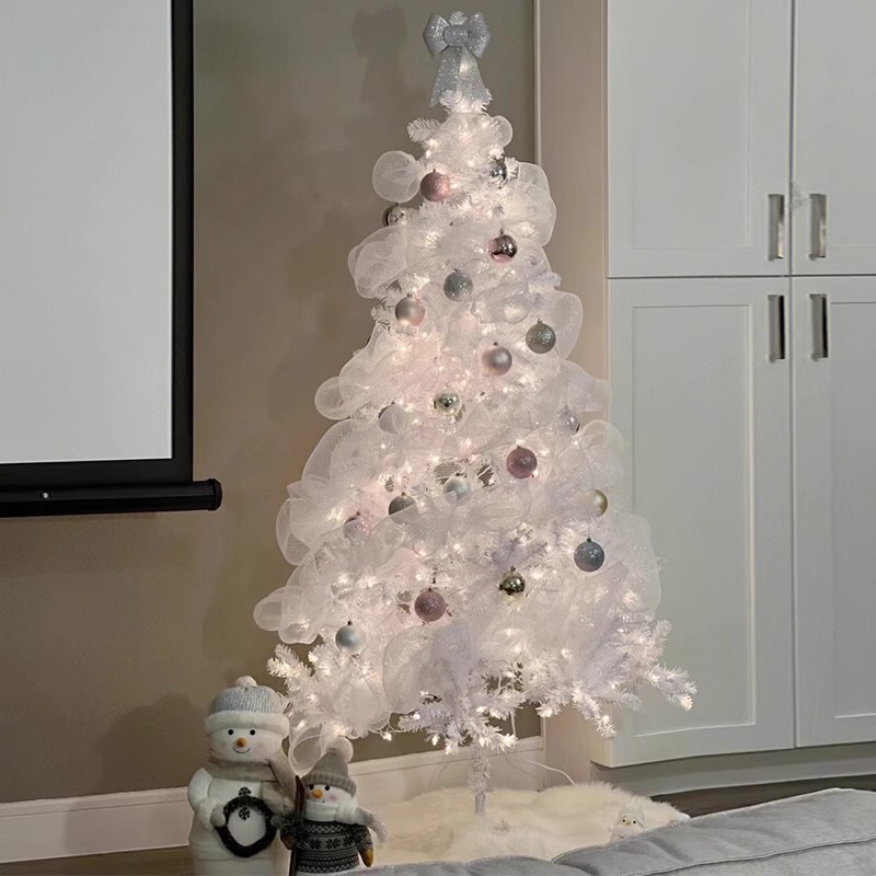 White Christmas Tree for Home Use ins Trendy Christmas Decorations Internet-Famous Christmas Decorations for Living Room DIY 2025 New Model
