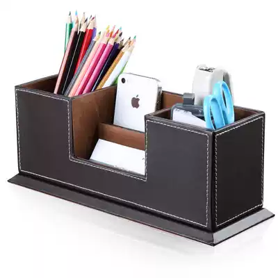Multifunctional fashion creative Dual Pen Holder business card holder desktop business office supplies Korean stationery storage box