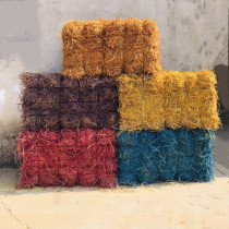 Natural dry straw Whole straw straw curtain straw mat Square haystack Cylindrical haystack straw stool Color straw stool