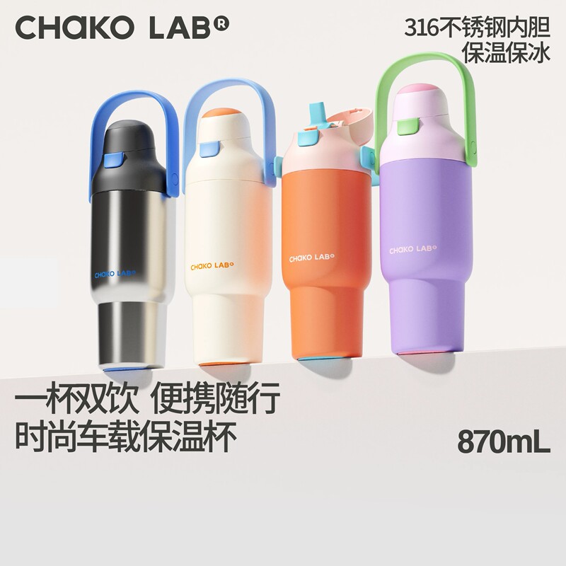 Chakolab and Xuxu Giant Straw Insulated Cup Ice Cup Large Capacity Water Cup Gift for Girls Carry Cup