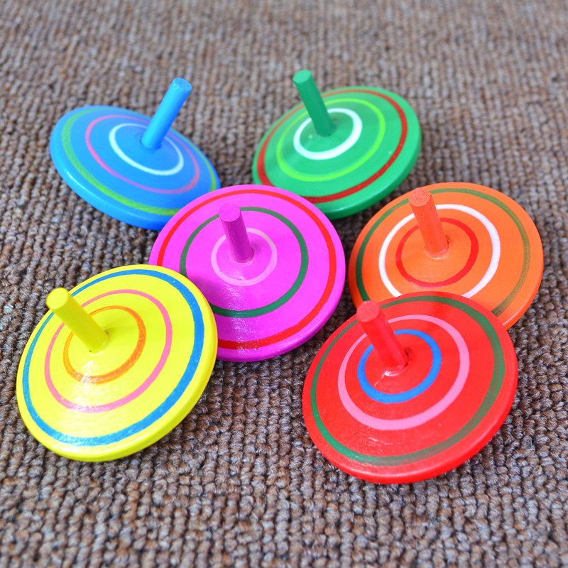 Wooden Large Number Top Children Elementary School Kids Traditional Nostalgia Small Toys Colorful 3-4-5-8-10-year-old Kindergarten