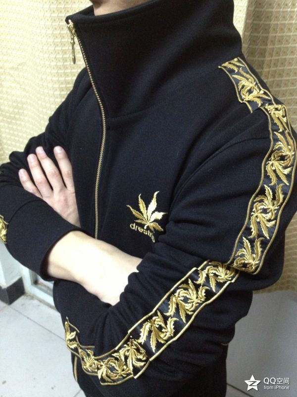 Hot-Blooded High School Xiaokeli Xun Original Sweatshirt, Teardrop-Shaped Double-Ended Zipper, Full Embroidery with Thick Gold Thread, High-End Version