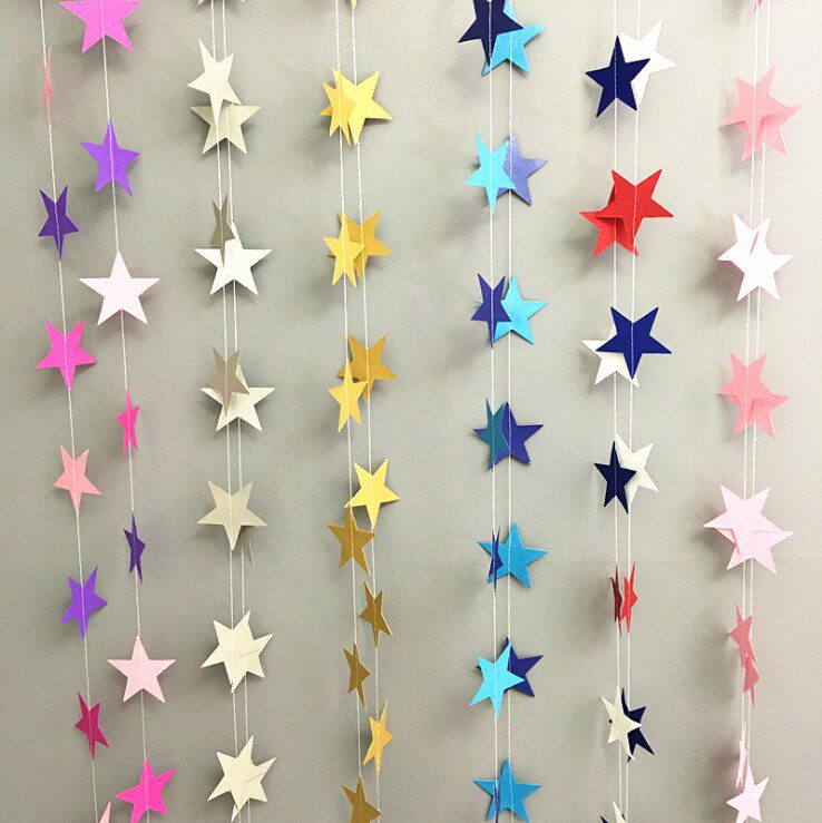 4 m pentagram Star hanging flag Christmas Pendant Birthday Wedding Wedding Wedding Wedding flag hanging decoration Showcase Window Party Supplies