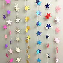4 m five-pointed star hanging flag Christmas pendant birthday wedding wedding pull flag hanging ornaments window party supplies