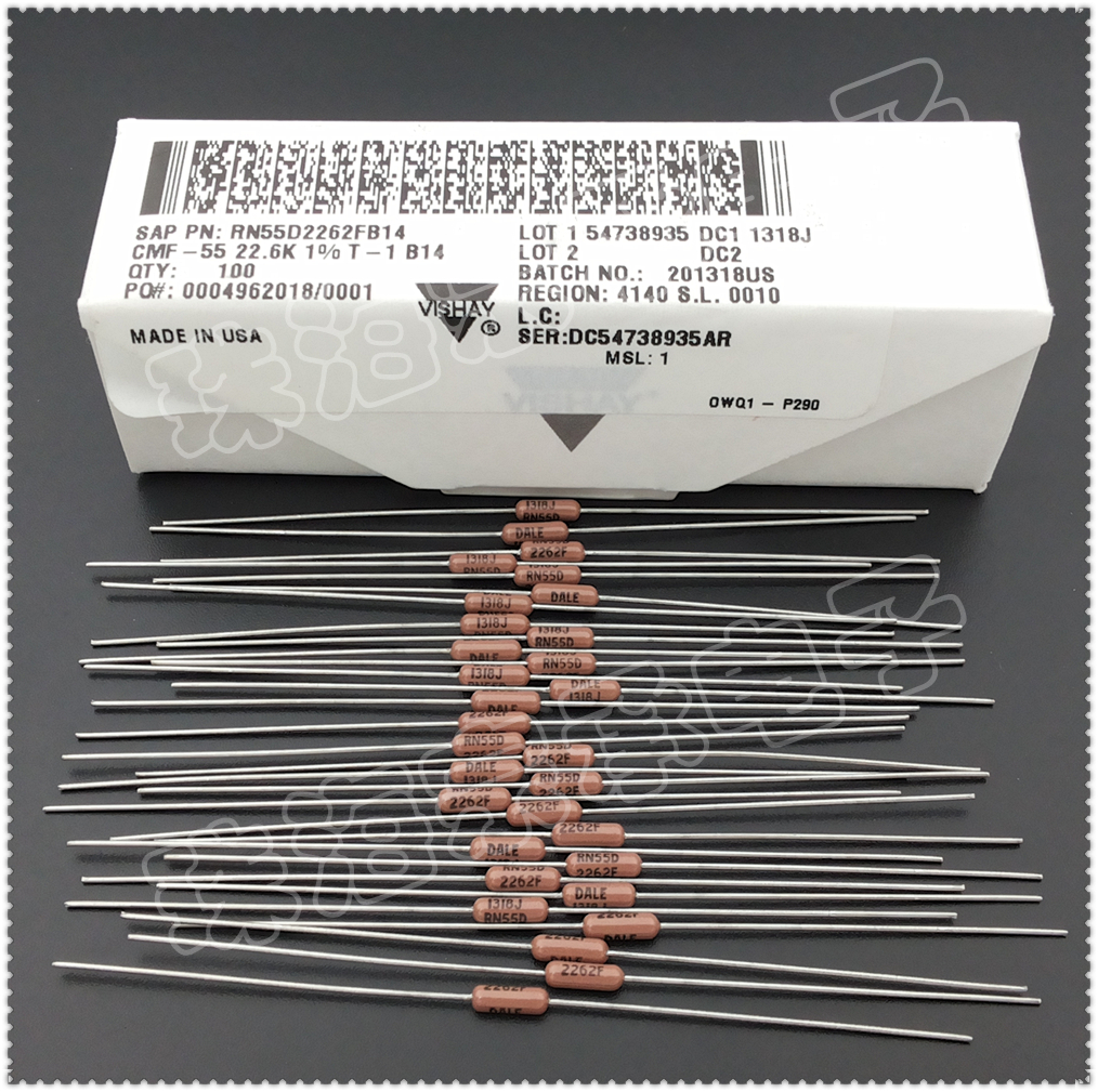 Imports of U.S. 22 6K 1 4W DALE RN55D 0 25W metal film resistors VISHAY 22K6