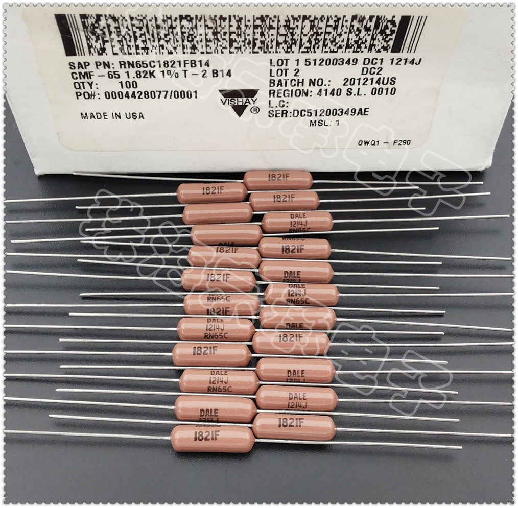 Imported USA 1 82K 2W DALE RN65C 1K82 metal film resistance VISHAY generation 1 8K