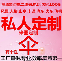 Custom wedding photo umbrella QR code umbrella Phone shop recruitment landscape cartoon performance props advertising decorative umbrella