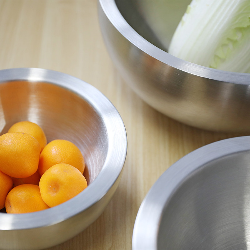 German original single double thermal insulation stainless steel salad beaten egg baking tray cuisine basin thickened liquid nitrogen ice cream