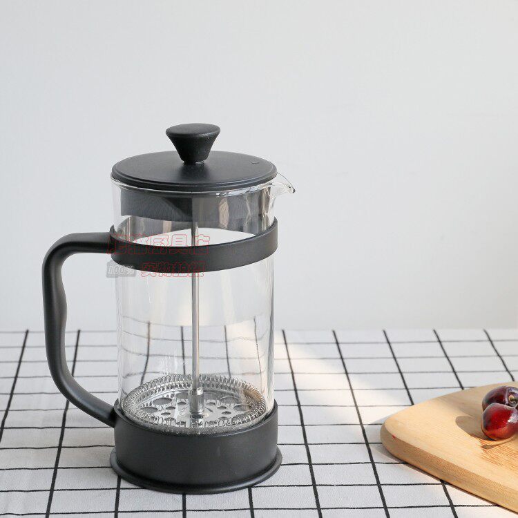 Method Filter Press Pot Bubble Flower Teapot Hand Sprint Coffee Heat Resistant Glass Pot 1 Liter Large Capacity Red Nordic