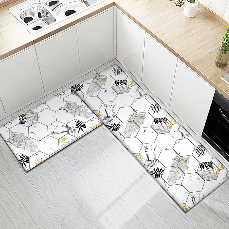 Nordic kitchen floor mat oil-proof and waterproof pad can be wiped non-slip foot pad ins entrance door mat home carpet pu