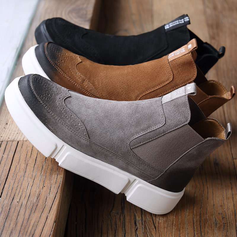 Autumn and winter Martin boots men's boots Chelsea short boots Korean men's shoes British trend desert boots in the tube all-match