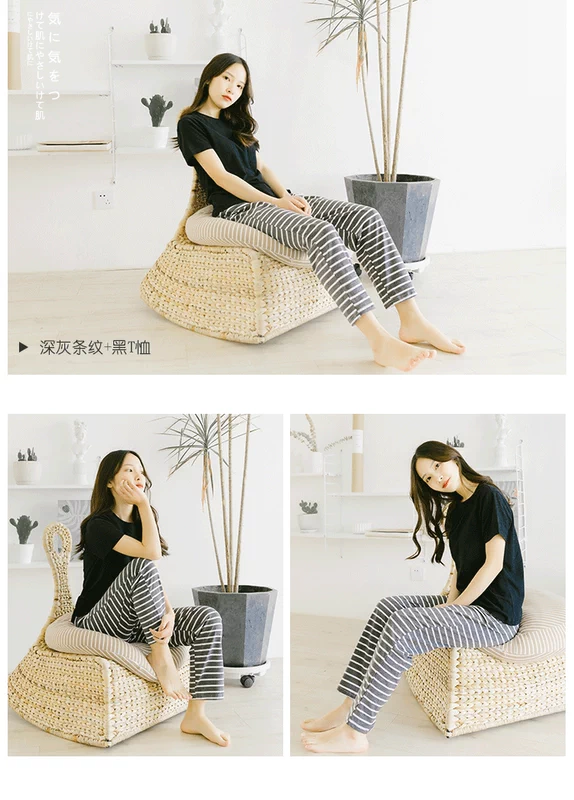 Bộ đồ ngủ ngắn tay cotton kiểu Nhật Bản phù hợp với phụ nữ mùa hè Phiên bản Hàn Quốc của những sinh viên dễ thương và tươi mới có thể mặc dịch vụ tại nhà đồ ngủ thu đông ấm áp