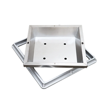 Stainless steel grass basin well garden square round grass planting invisible inspection well sunken green lawn planting manhole cover