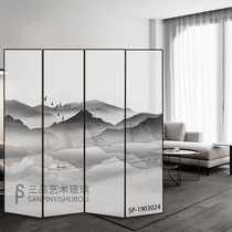 Artistic conception landscape living room fashionable restaurant lobby hallway entrance hall partition screen tempered silk glass wire