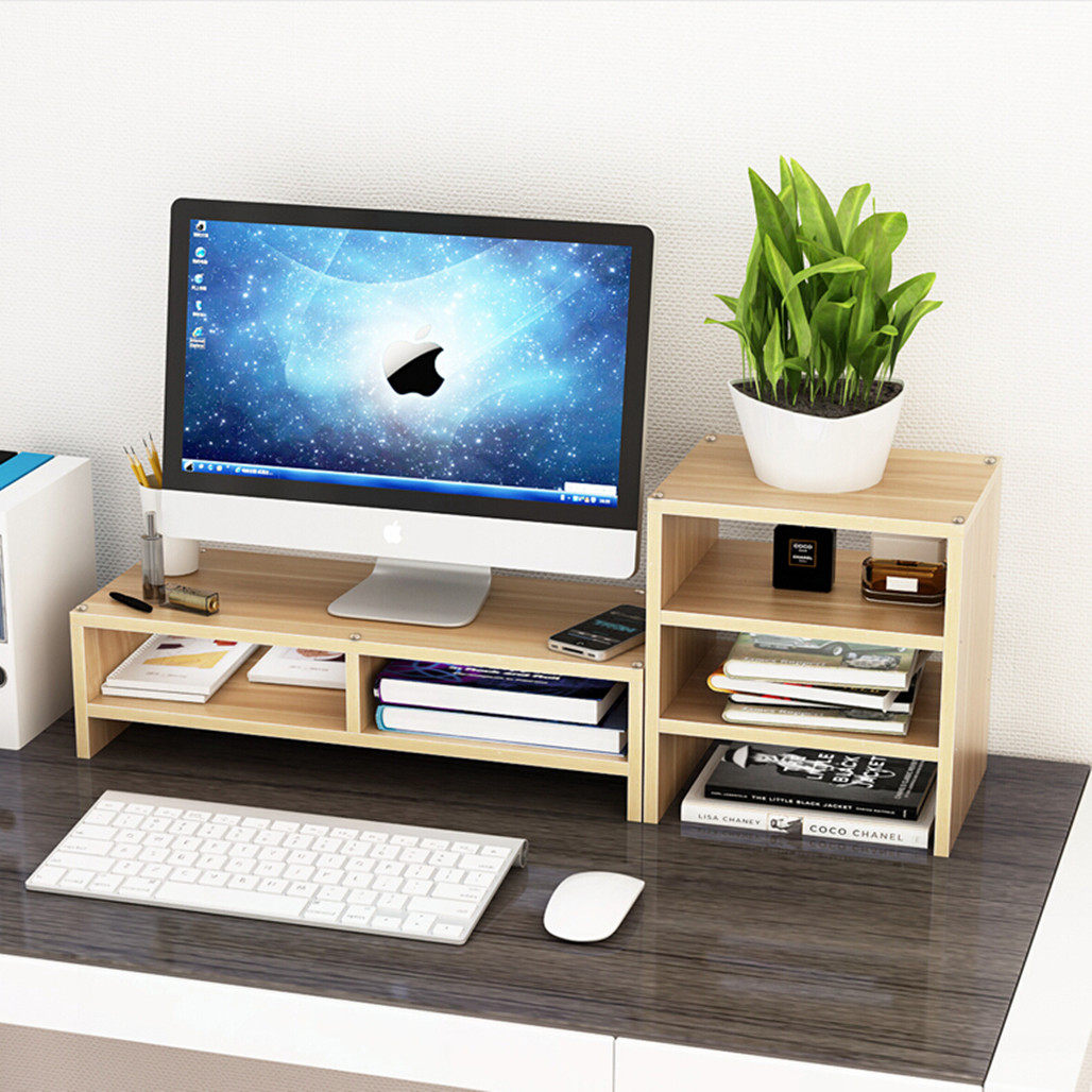 Neck computer screen screen booster stand Desktop desktop office double-layer finishing storage pad high LCD shelf