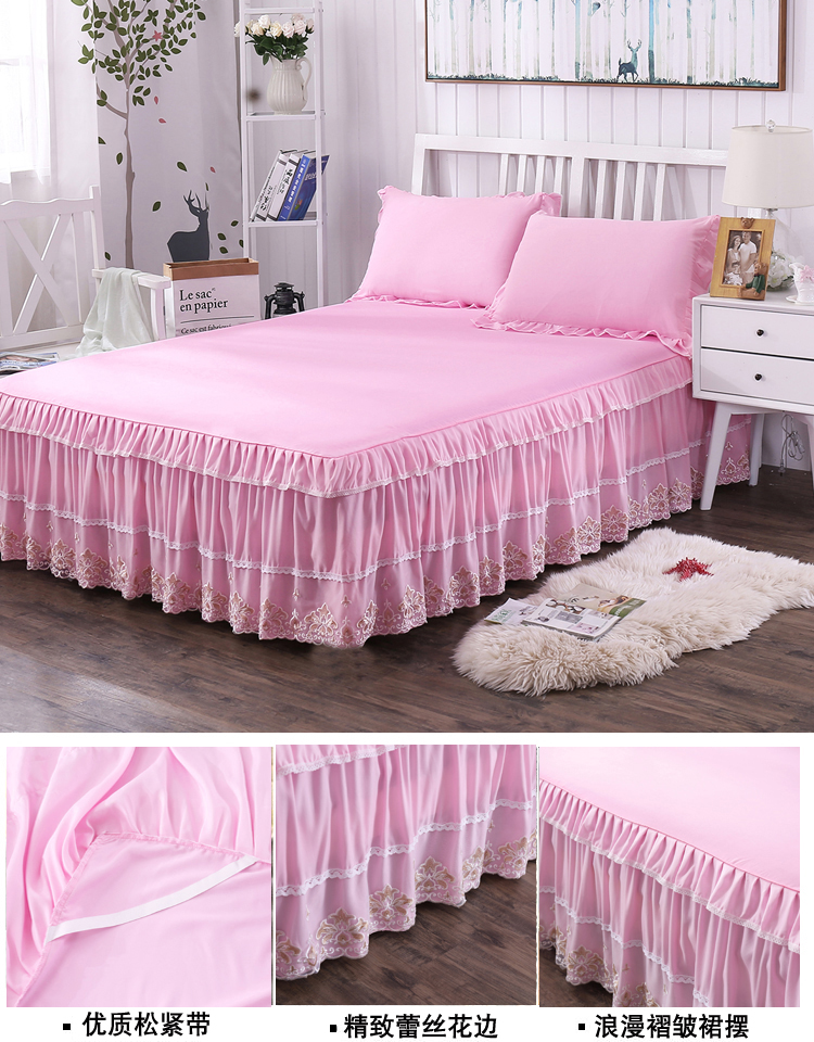 công chúa Hàn Quốc ren bedspread giường váy một mảnh DN giường đôi Simmons nệm bảo vệ giường bìa bìa - Váy Petti váy giường khách sạn