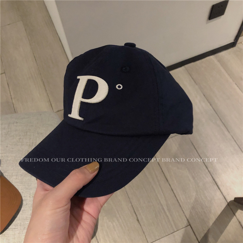 FREDOM Korean spring and summer new ins tide the same soft top baseball cap casual letter P sunscreen peaked cap women's tide
