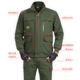 Мужской хлопковый осенний износостойкий комплект для работы, защита от ожогов, увеличенная толщина