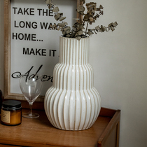 At the end of the alley〖Wabi-sabi style〗art relief ceramic vase B&B decorative ornaments retro American flowerware with slight flaws