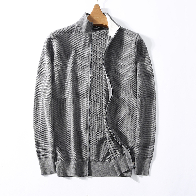 Kinh doanh thanh lịch dứa kim craft 95% cotton 5% cashmere nam cardigan áo len áo len