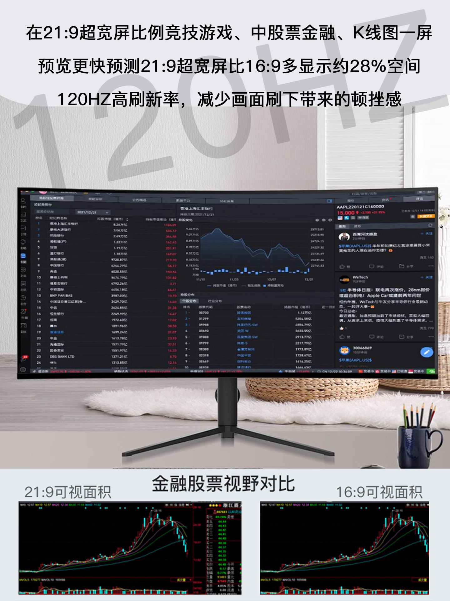 40inch Curved Monitor with Fish Screen 5K120Hz Gaming E-Sports 38 Computer Desktop 34 High Refresh Rate 49 Screen 4K