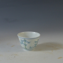 Antique porcelain retro Ming Chenghua style hand-painted bamboo pattern cup tea cup antique 713