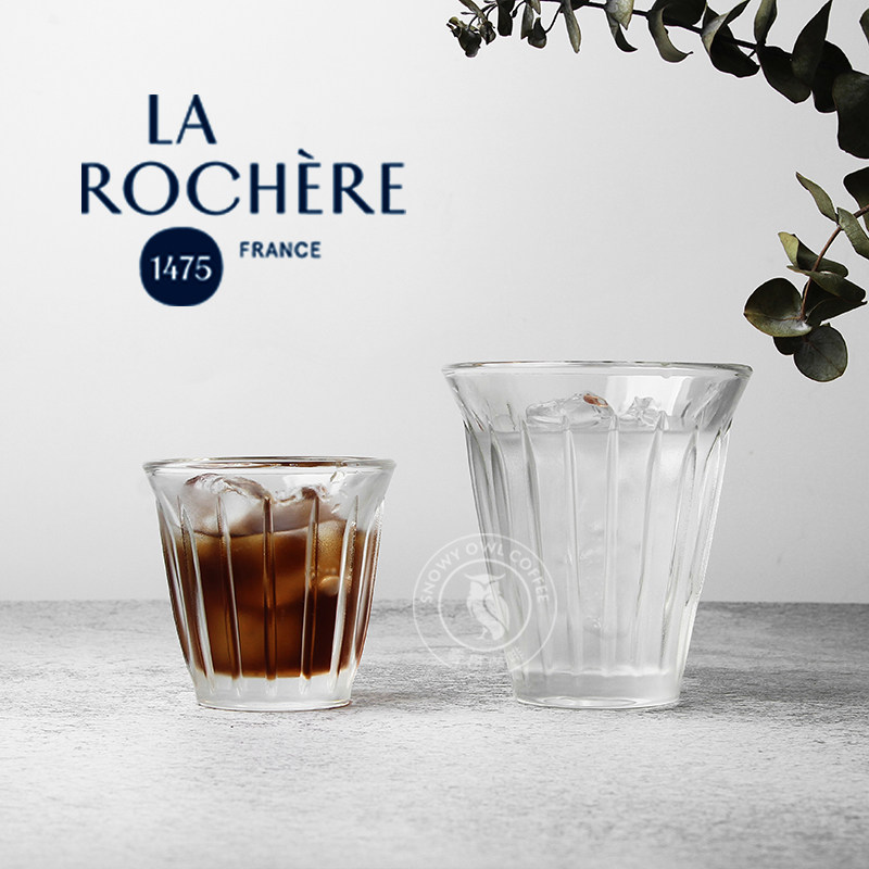 French LA ROCHERE transparent glass Italian coffee cup ice American latte hand punch dirty Australian white concentrate