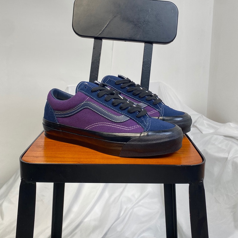 Vans Lx Old Skool36 Blue and Purple Splicing Men's Low-Top Canvas Retro Sneakers Vn000D57Esd Vans Lx Old Skool36 Blue and Purple Splicing Men's Low-Top Canvas Retro Sneakers Vn000D57Esd