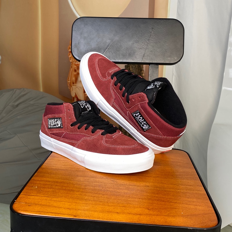 Vans Half Cab Mid-Top Burgundy Cushioning Professional Skate Shoes for Men and Women Vn0A2Z34Z28