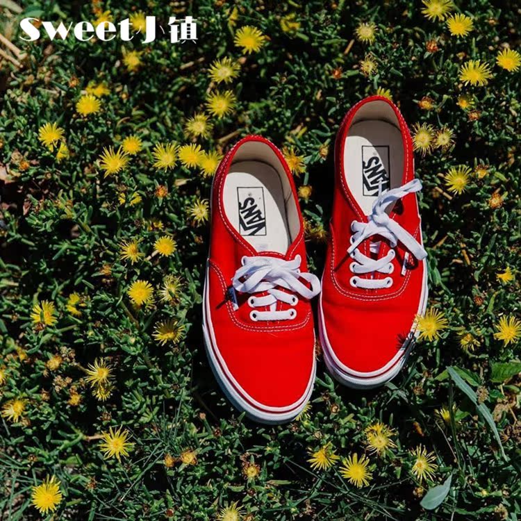 Vans Authentic Classic Red Low-Top Men's and Women's Shoes Sports Casual Canvas Shoes Vn000Ee3Red