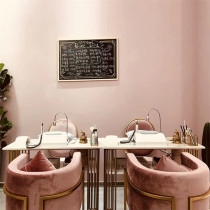 Nordic ins simple double-layer marble nail table and chair set Wrought iron single double nail table workbench