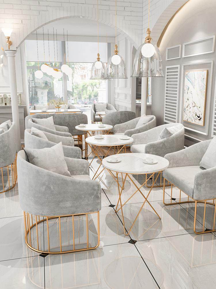 Nordic ins cassette sofa table and chairs combine Home Jane about small family Coffee room Milk Tea Shop Double Sofa