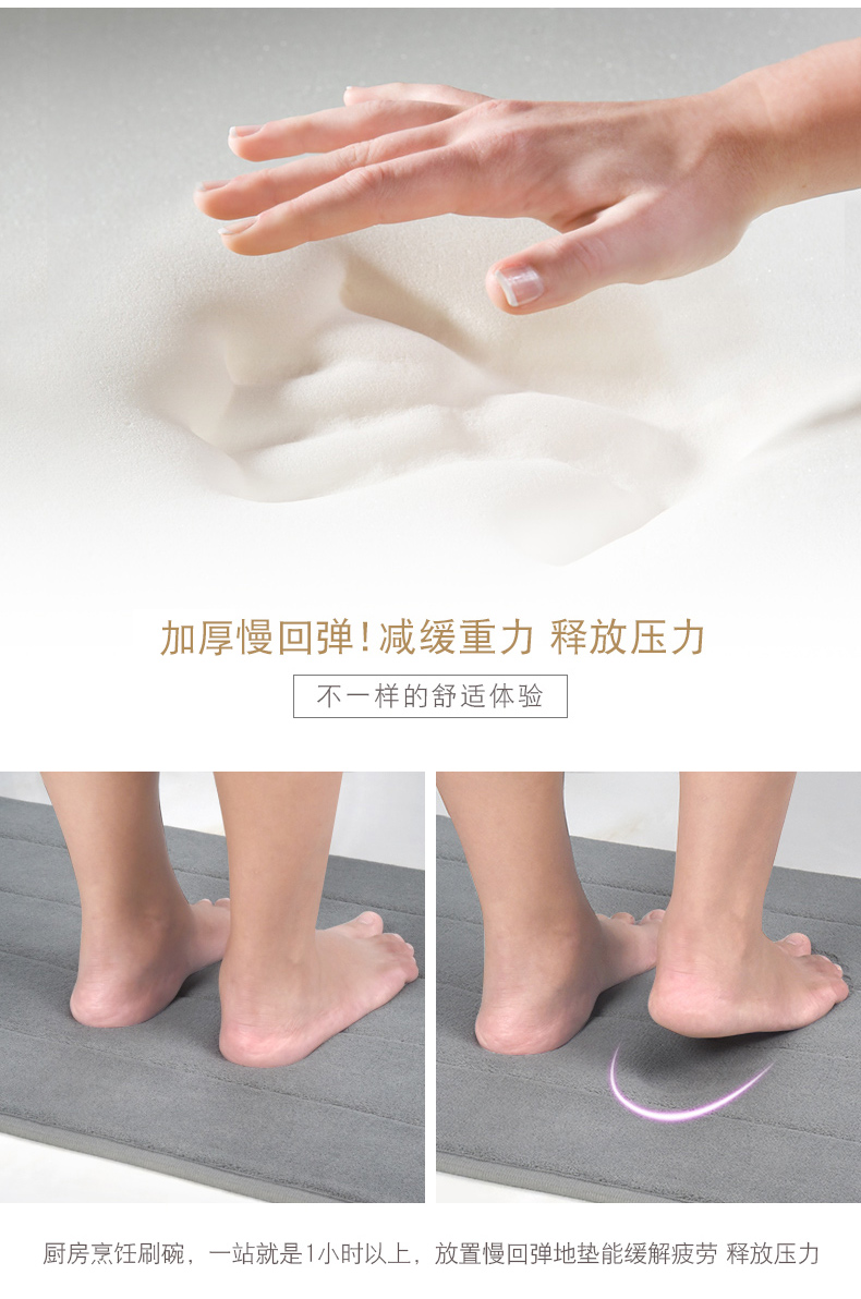 Hấp thụ dầu sàn nhà bếp thảm cửa phòng tắm thảm cửa phòng tắm thấm nước chống trượt thảm phòng ngủ cửa trượt thảm - Thảm sàn thảm đá