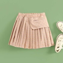 Little Tiger Patty Girls College Style Pleated Skirt Summer Pink Skirt jk Uniform Skirt Skirt