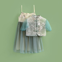 Little Tiger Patty Children Hanfu Girls Ancient Dress Summer New Tang Dress Short Sleeve Thin Chinese Style Set