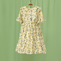 Little Tiger Patty Childrens Dress 2021 New Chiffon Floral Skirt Baby Double Lapel Princess Dress