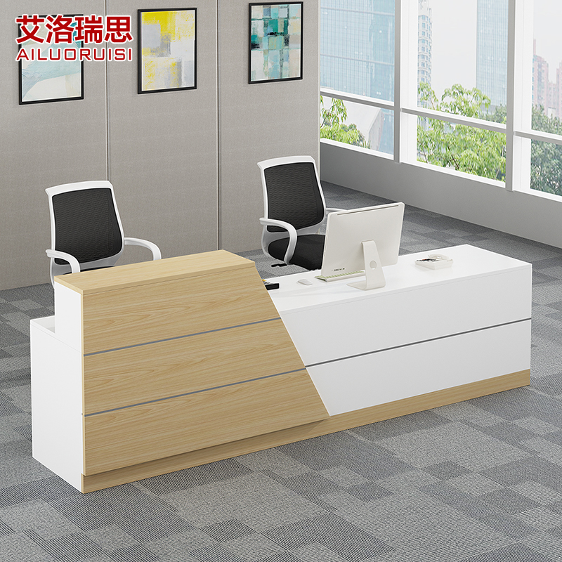 Simple and modern company reception desk Clothing store counter Welcome table Plate-type front desk consultation cash register counter Bar counter