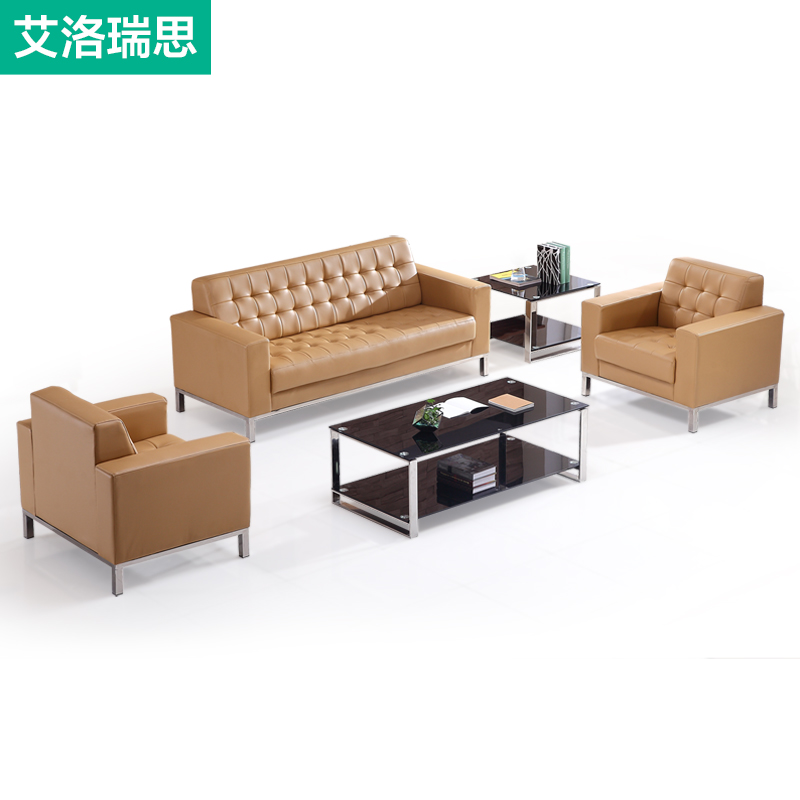 simple office sofa reception business three seater sofa office furniture fashionable sofa coffee table set