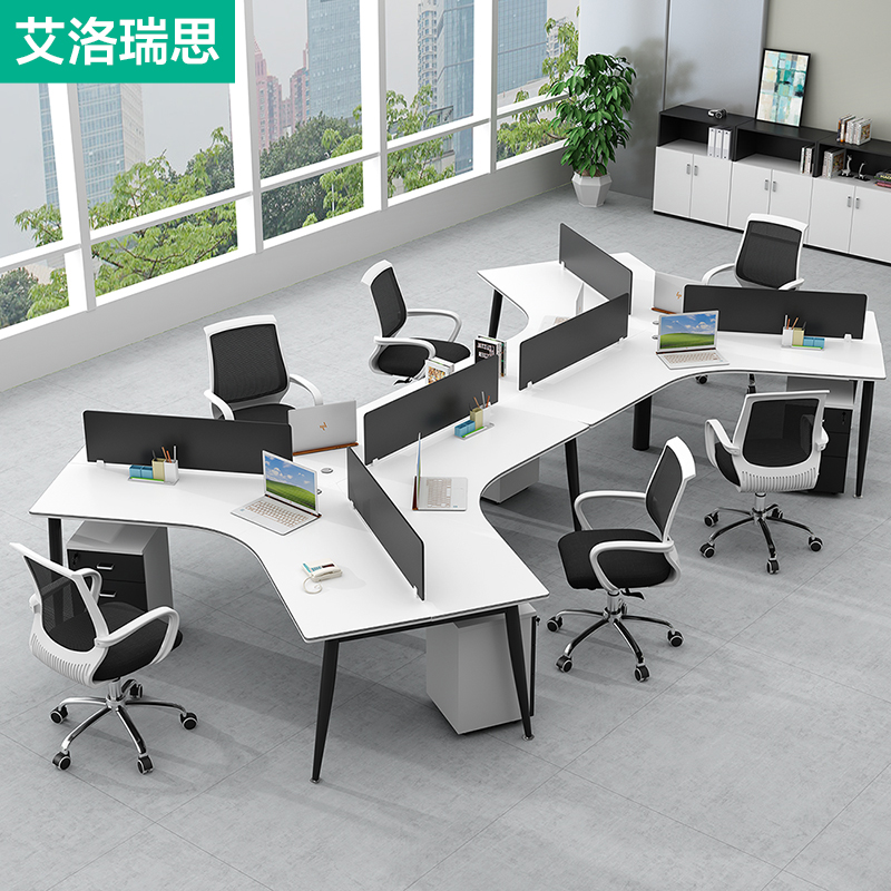 Staff desk and chair combination 3 5 6 people office furniture simple modern work computer desk staff desk
