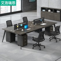 Desk Chair Combo Screen Station Brief Modern Four Employees Staff Working Desk Sub offices