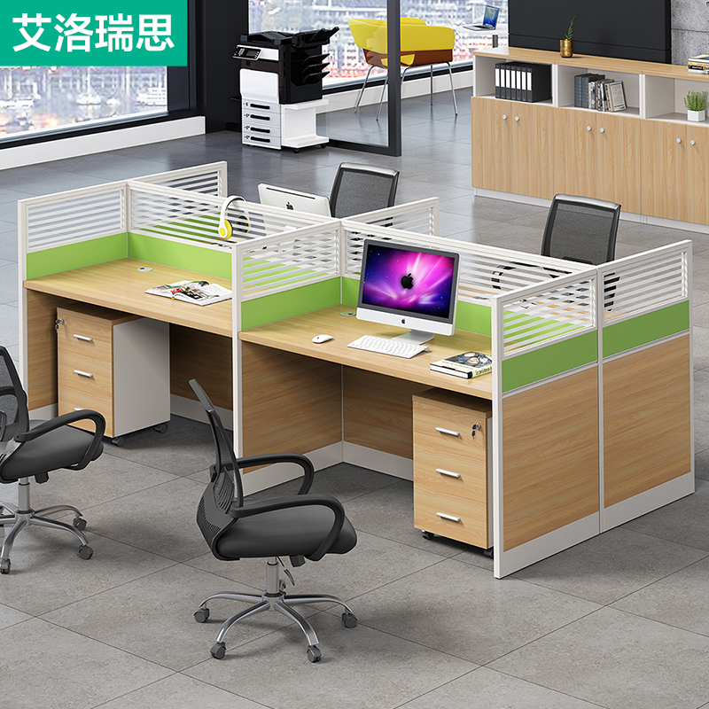 Staff desk and chair 2 4 - person office furniture minimal modern screen work 6 staff computer desk combination