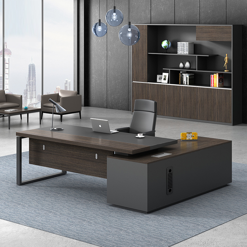 Boss Table Guangzhou Office Furniture Brief Modern Plate Large Class Desk Manager Table Manager Table Owner Desk Chair