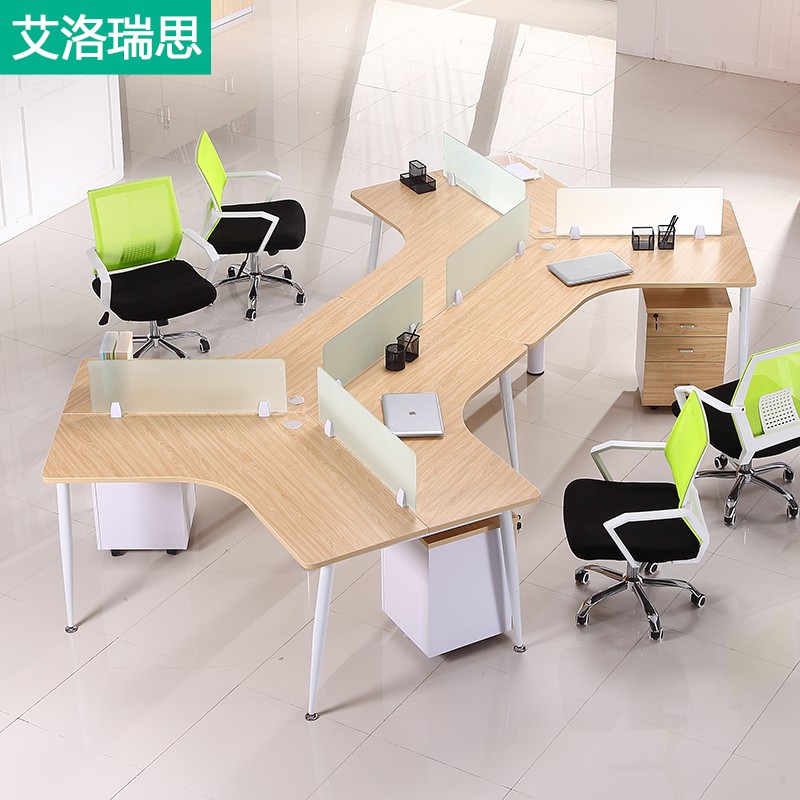 Staff desk and chair 3 5 6 8 - person position simple modern office furniture screen staff card seat staff table