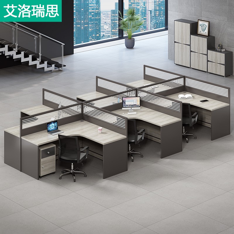 Desk Brief About Modern 46 People's booth Office furniture partition staff office and chairs Combined
