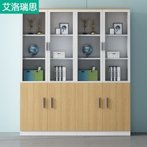 Office cabinet Information cabinet with lock lockers Archives cabinets Wooden High Cabinet Boss Room Glass Bookcase Furniture