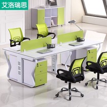 Desk Brief About Modern 4 People in Guangzhou Office Furniture Working Place Employee Desktop Screen Staff Desk Chair