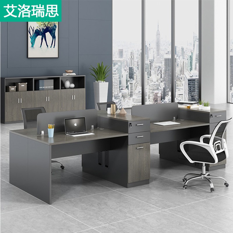 Office and chair combination simple and modern financial double four 4 people 6 staff cards fashion staff office furniture